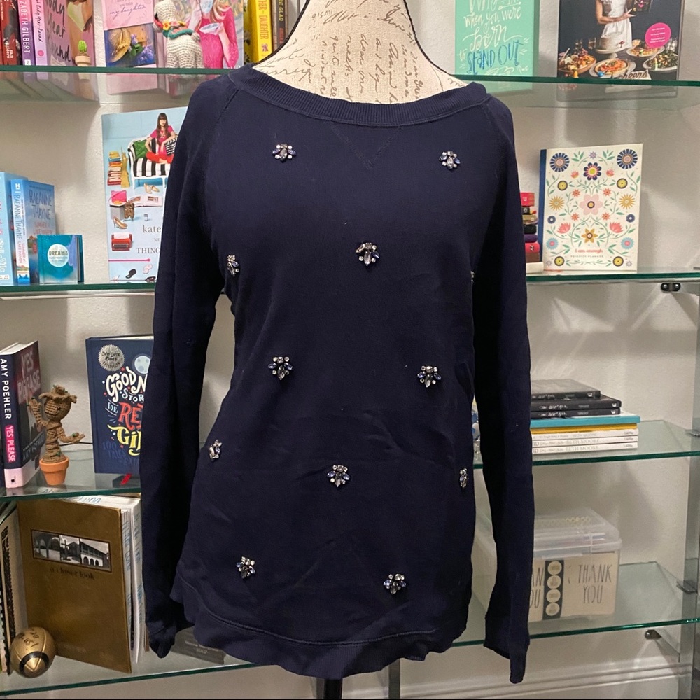 Talbots Navy Blue Bling Sweatshirt